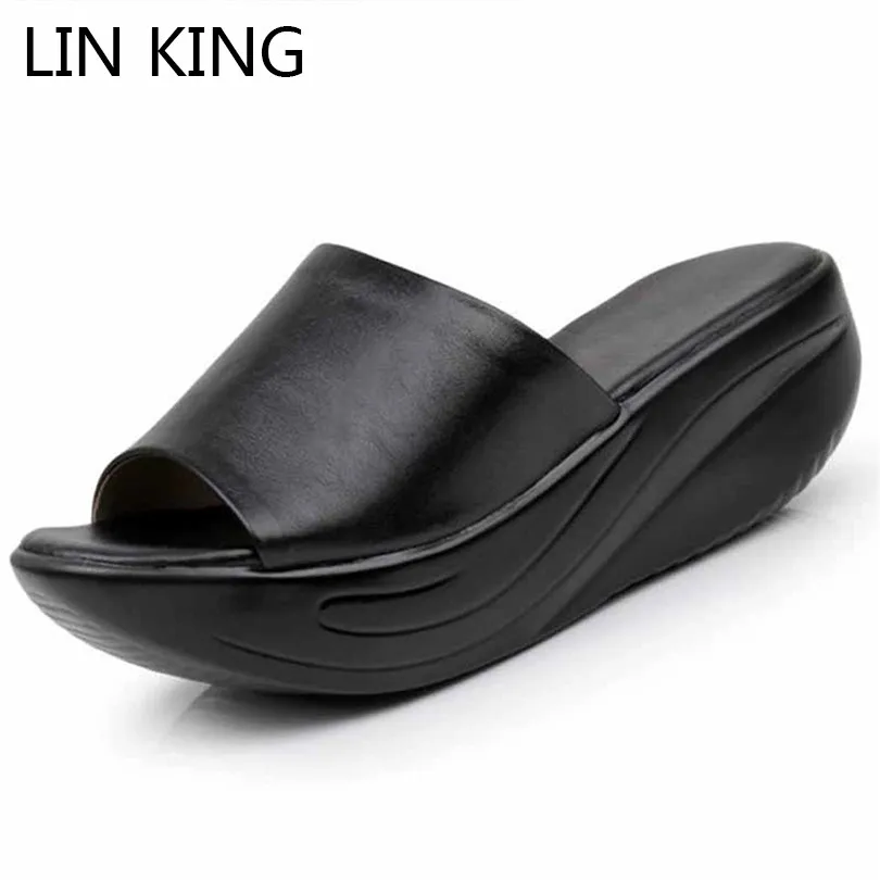 LIN KING Fashion Slim Wedge High Heel Women Summer Slippers Geunine Leather Girls Slides Elevator Platform Swing Shoes Big Size
LIN KING Fashion Slim Wedge High Heel Women Summer Slippers Geunine Leather Girls Slides Elevator Platform Swing Shoes Big Size