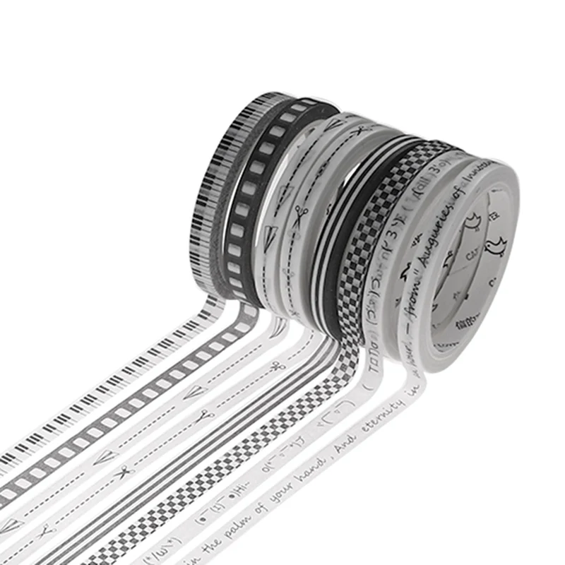 1Pcs 5mm x 7m kawaii Black And White Japanese Masking Paper Washi Tape DIY Scrapbooking Sticker Label School Office Supply
1Pcs 5mm x 7m kawaii Black And White Japanese Masking Paper Washi Tape DIY Scrapbooking Sticker Label School Office Supply