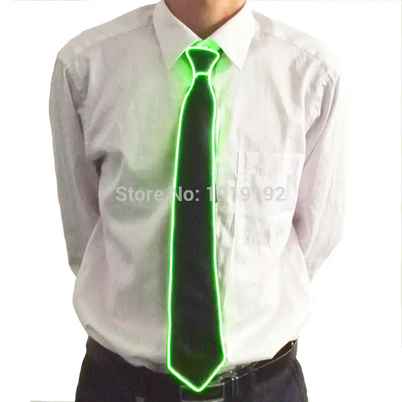 Новая мода синий Цвет светильник LED шеи галстук светящиеся EL провода для вечерней