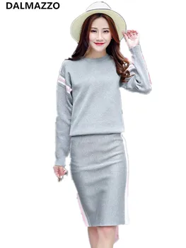 2018 Newest Autumn Women Knitting 2 pieces Sets Fashion Striped Pullover Sweater Tops + Package Hip Elastic Wait Skirt Suits
2018 Newest Autumn Women Knitting 2 pieces Sets Fashion Striped Pullover Sweater Tops + Package Hip Elastic Wait Skirt Suits