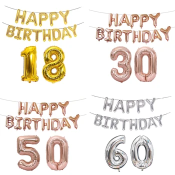 15pcs/set 16inch Letters HAPPY BIRTHDAY 30inch Number Gold Silver Rose Gold Foil balloons set Happy Birthday Party Decorations
15pcs/set 16inch Letters HAPPY BIRTHDAY 30inch Number Gold Silver Rose Gold Foil balloons set Happy Birthday Party Decorations
