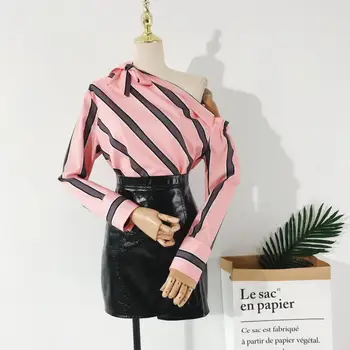 Chic Women Retro Stripe Skew Neck Long Sleeve Loose Slim Casual Shirt Clothes Bow Blouse Tops E375
Chic Women Retro Stripe Skew Neck Long Sleeve Loose Slim Casual Shirt Clothes Bow Blouse Tops E375