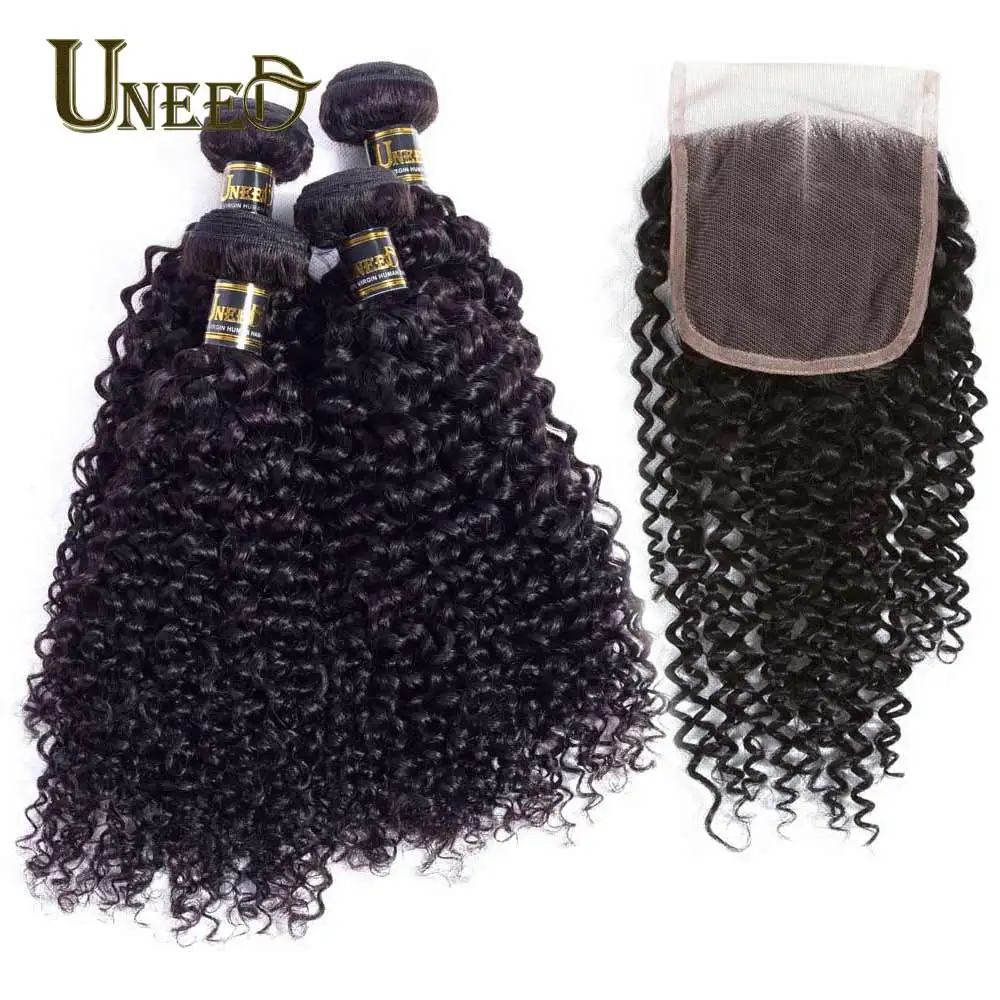 Uneed Hair Peruvian Kinky Curly Hair 3/4 Bundles With Closure 4X4 Free/Middle Part Human Hair Weave Bundles With Lace Closure
Uneed Hair Peruvian Kinky Curly Hair 3/4 Bundles With Closure 4X4 Free/Middle Part Human Hair Weave Bundles With Lace Closure