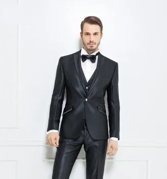 2016 Newest Groom Tuxedo Shiny Black Groomsmen Peak Lapel Wedding/Dinner Suits Best Man Bridegroom (Jacket+Pants+Tie+Vest) B524
2016 Newest Groom Tuxedo Shiny Black Groomsmen Peak Lapel Wedding/Dinner Suits Best Man Bridegroom (Jacket+Pants+Tie+Vest) B524