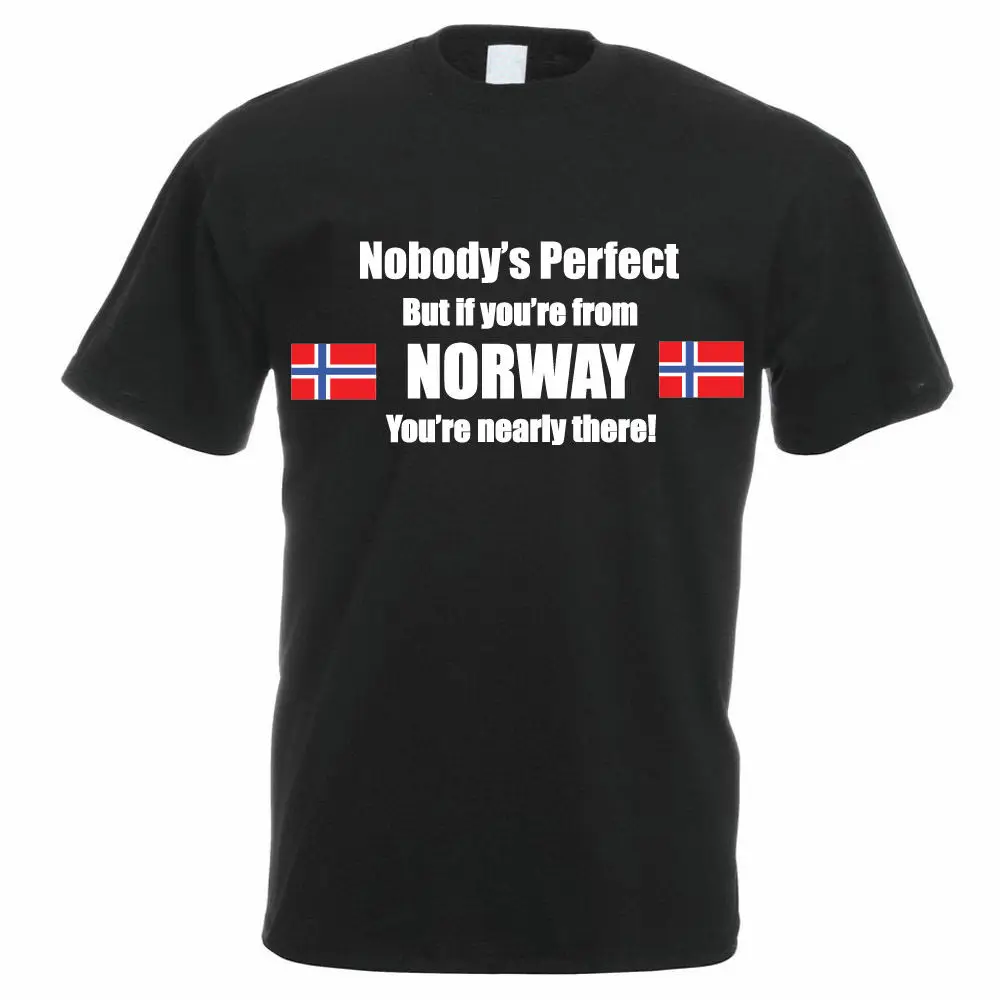 High Quality For Man Short Sleeve Cotton Tshirt Nobody's Perfect But If You're From Norway T Shirt black
High Quality For Man Short Sleeve Cotton Tshirt Nobody's Perfect But If You're From Norway T Shirt black