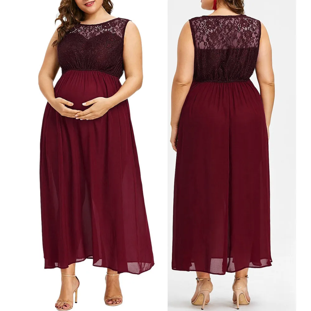 Women O-Neck Plus Size Pregnant Maternity Dresses Sleeveless Nursing Dress Lace Chiffon Pregnancy Dress Hamile Elbise
Women O-Neck Plus Size Pregnant Maternity Dresses Sleeveless Nursing Dress Lace Chiffon Pregnancy Dress Hamile Elbise