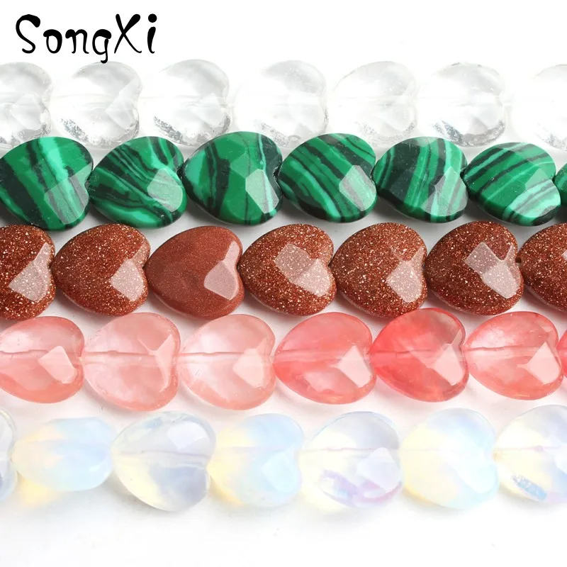 Love Heart Natural Stone Beads Cherry Quartz Faceted Malachite Opal Sandstone For Jewelry Making Diy Bracelet Necklace 7.5inches
Love Heart Natural Stone Beads Cherry Quartz Faceted Malachite Opal Sandstone For Jewelry Making Diy Bracelet Necklace 7.5inches