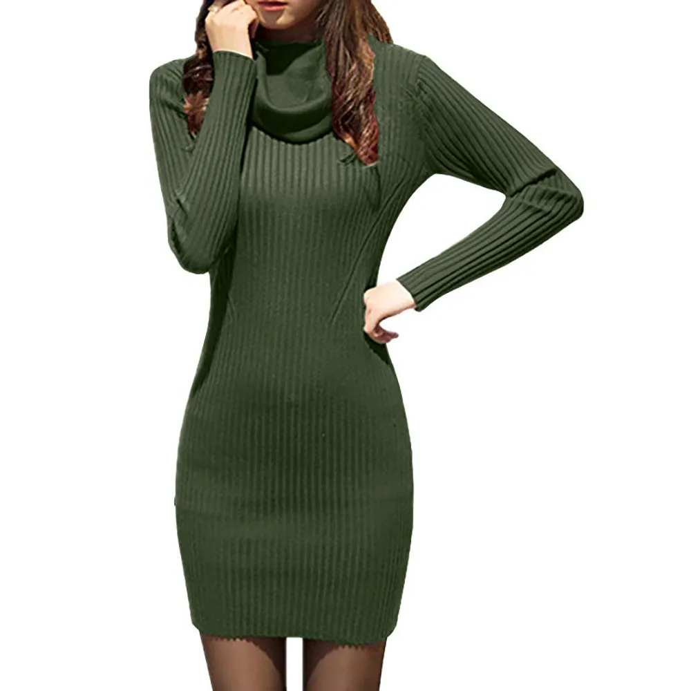 Winter Sexy Women Mini Dress Cowl Neck Knit Stretchable Pure Color Elasticity Long Sleeveless Dress Slim Fit Sweater Dress
Winter Sexy Women Mini Dress Cowl Neck Knit Stretchable Pure Color Elasticity Long Sleeveless Dress Slim Fit Sweater Dress