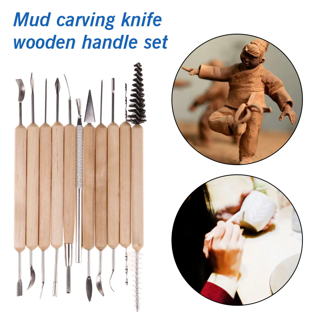 Hot Clay Sculpting Sculpt Smoothing Wax Carving Pottery Ceramic Tools Polymer Shapers Modeling Carved Knife Wood Handle Set
Hot Clay Sculpting Sculpt Smoothing Wax Carving Pottery Ceramic Tools Polymer Shapers Modeling Carved Knife Wood Handle Set