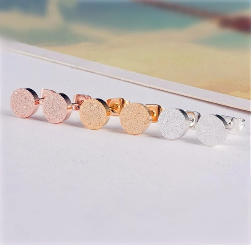 Wholesale 10pair/lot Rose Gold Matte Small Round Earrings Fashion Jewelry Stainless Steel Simple Circle Earrings Aretes De Mujer
Wholesale 10pair/lot Rose Gold Matte Small Round Earrings Fashion Jewelry Stainless Steel Simple Circle Earrings Aretes De Mujer
