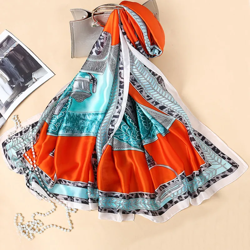2019 New Brand Designer Silk Scarf Women Spring Fashion Saddle Chain Printing scarves for ladies shawl wraps hijab 180*90cm
2019 New Brand Designer Silk Scarf Women Spring Fashion Saddle Chain Printing scarves for ladies shawl wraps hijab 180*90cm