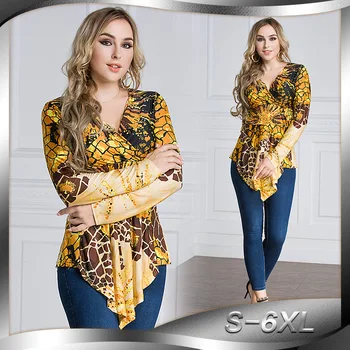 Summer Fashion Women T Shirt Sexy V Neck Long Sleeve Asymmetrical Leopard tshirts Plus Size 6XL Slim Women Tops
Summer Fashion Women T Shirt Sexy V Neck Long Sleeve Asymmetrical Leopard tshirts Plus Size 6XL Slim Women Tops