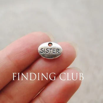 50 pcs 12x9mm Silver Color Letter "Sister" word pendant Charms Metal Bracelet Necklace Jewelry Findings A719
50 pcs 12x9mm Silver Color Letter "Sister" word pendant Charms Metal Bracelet Necklace Jewelry Findings A719