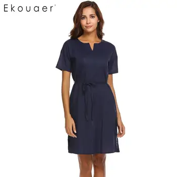 Ekouaer Women Nightgown Chemise Sleepwear Loose Short Sleeve V-Neck Sleep Dress Female Nightdress Female Homewear M-XXL
Ekouaer Women Nightgown Chemise Sleepwear Loose Short Sleeve V-Neck Sleep Dress Female Nightdress Female Homewear M-XXL