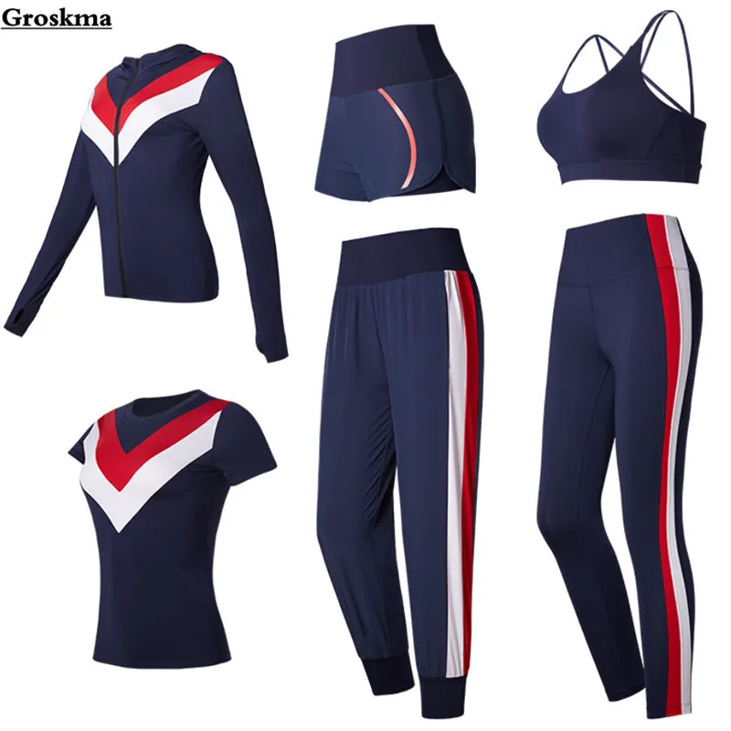 Quick dry women 4/5/6 piece set yoga coats+bra+t shirt+shorts+pants fitness gym sportswear clothing 2019 autumn outdoor suit set
Quick dry women 4/5/6 piece set yoga coats+bra+t shirt+shorts+pants fitness gym sportswear clothing 2019 autumn outdoor suit set
