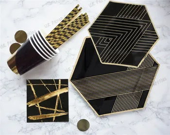 80 Sets Black and Gold Party Paper Plate Sets Paper Cups Tissue Serviette Drinking Straws for Gatsby Bridal Shower Glam Party
80 Sets Black and Gold Party Paper Plate Sets Paper Cups Tissue Serviette Drinking Straws for Gatsby Bridal Shower Glam Party