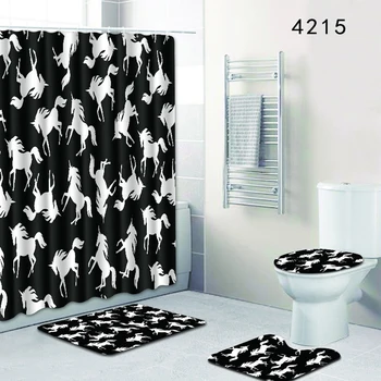 HomeMiYN New Bath Mat Black Shower Curtain White Unicorn Waterproof 12 Hooks Bath Mats 50X80cm Anti Slip Bathroom Decor 4 Pcs
HomeMiYN New Bath Mat Black Shower Curtain White Unicorn Waterproof 12 Hooks Bath Mats 50X80cm Anti Slip Bathroom Decor 4 Pcs