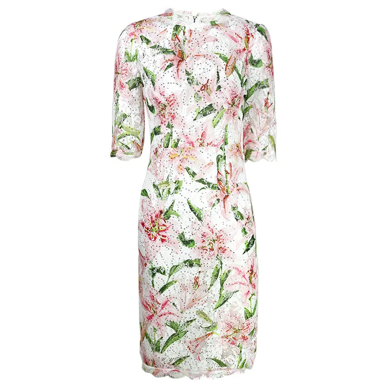 2019 New Women Lace Sequins Dress Fashion O-Neck Short Sleeve Print Dresses E5237
2019 New Women Lace Sequins Dress Fashion O-Neck Short Sleeve Print Dresses E5237