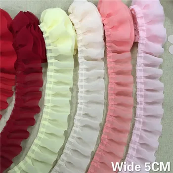 5CM Wide Luxury Tulle Lace 3D Pleated Chiffon Ribbon Ruffle Trim Folded Sewing Applique DIY Crafts Dress Collar Guipure Supplies
5CM Wide Luxury Tulle Lace 3D Pleated Chiffon Ribbon Ruffle Trim Folded Sewing Applique DIY Crafts Dress Collar Guipure Supplies