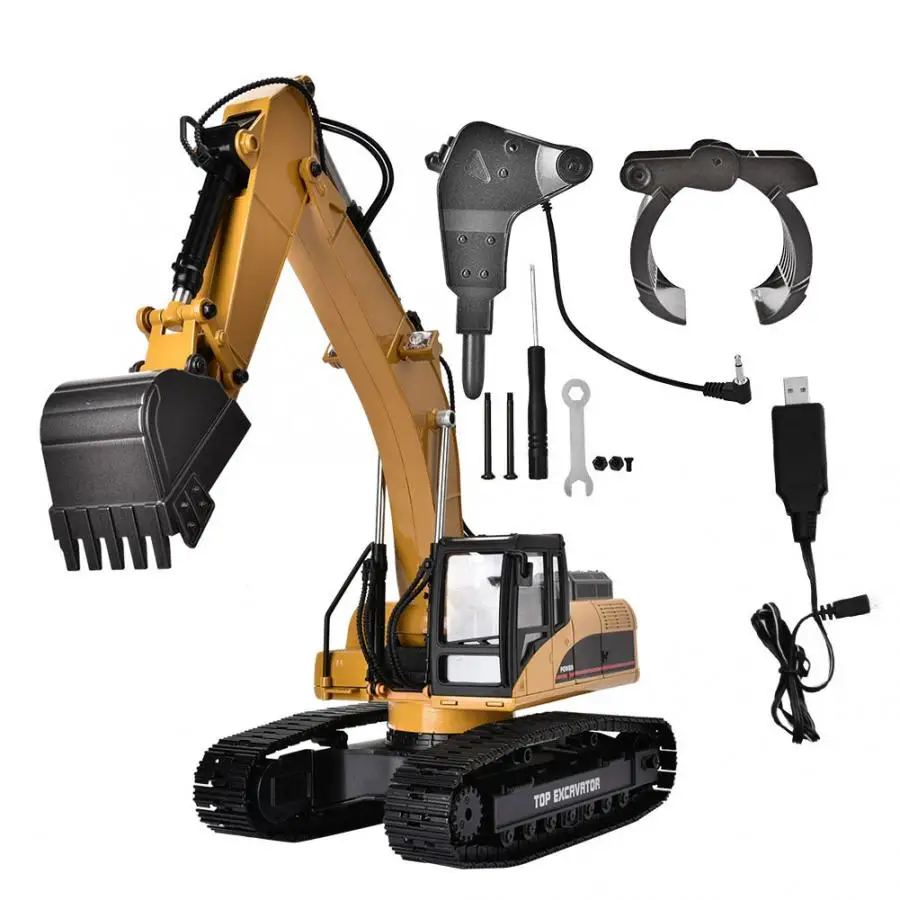 1580 2.4G 23CH RC Excavator Toy 1/14 Scale Metal Engineering Vehicle with LED Flash Remote Control Crawler Cars Truck Toy
1580 2.4G 23CH RC Excavator Toy 1/14 Scale Metal Engineering Vehicle with LED Flash Remote Control Crawler Cars Truck Toy