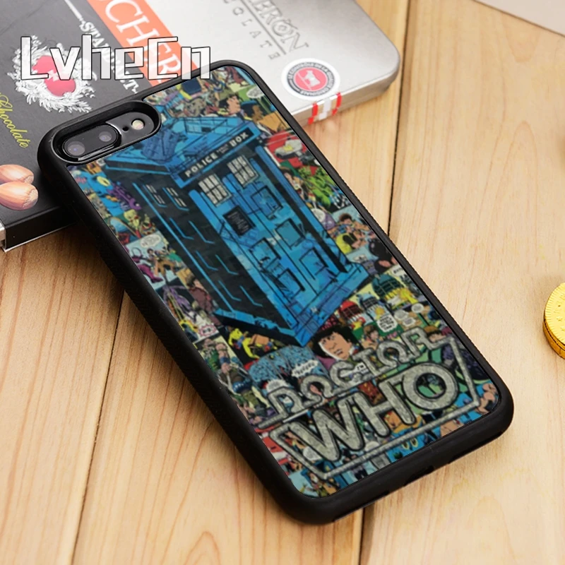LvheCn DR WHO комикс TARDIS резиновый чехол для телефона iPhone 5 6 s 7 8 plus 11 12 Pro X XR XS Max Samsung Galaxy S6
