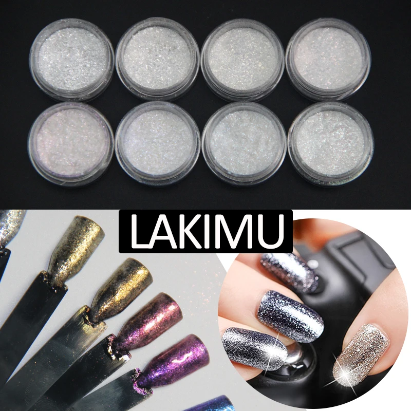 LAKIMU 1 коробка голографический блестящий для ногтей розовый золотой зеленый