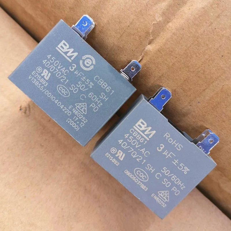 CBB61 450VAC start capacitor 1uF 1.2uF 1.5uF 2uF 2.5uF 3uF 3.5uF 4uF 4.5uF 5uF 6uF air conditioning external machine Insert type
CBB61 450VAC start capacitor 1uF 1.2uF 1.5uF 2uF 2.5uF 3uF 3.5uF 4uF 4.5uF 5uF 6uF air conditioning external machine Insert type