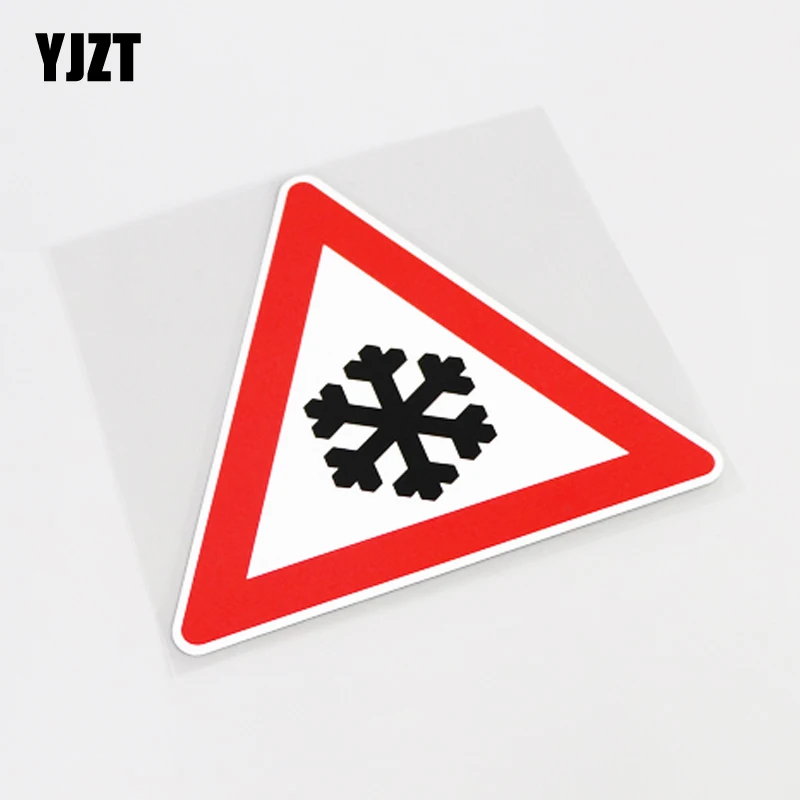YJZT 13CM*11.3CM Fashion Graphical Snowflake Warning Mark PVC Decal Car Sticker 13-0919 | Автомобили и мотоциклы