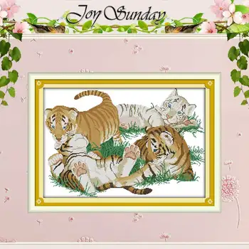 Four tigers counted Cross Stitch 11CT 14CT Cross Stitch Set Wholesale DIY animals Cross-stitch Kit Embroidery Needlework 
Four tigers counted Cross Stitch 11CT 14CT Cross Stitch Set Wholesale DIY animals Cross-stitch Kit Embroidery Needlework
