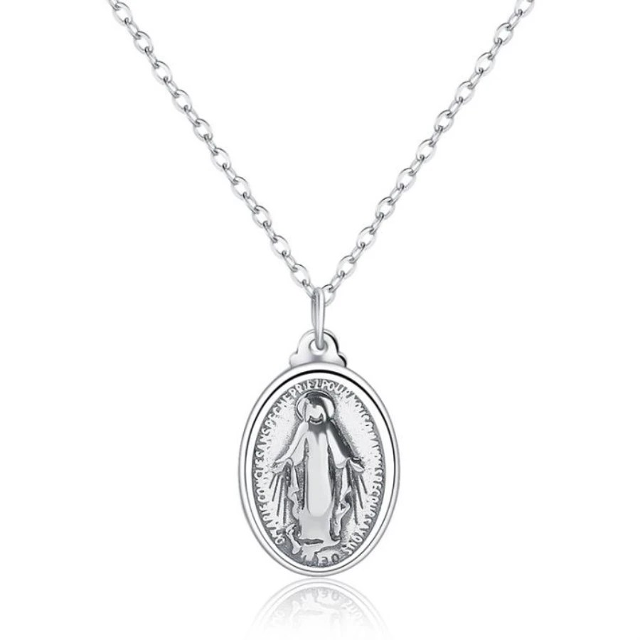 925 Sterling Silver Coin Pendants Necklaces Gold Blessed Virgin Mary Pendant Patron Saint Medal Necklace for Women Men
925 Sterling Silver Coin Pendants Necklaces Gold Blessed Virgin Mary Pendant Patron Saint Medal Necklace for Women Men