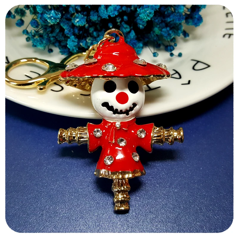 Wholesale Red Enamel Rhinestone Scarecrow Keychain Charms/Key Holder for Handbag Pendant Accessory
Wholesale Red Enamel Rhinestone Scarecrow Keychain Charms/Key Holder for Handbag Pendant Accessory