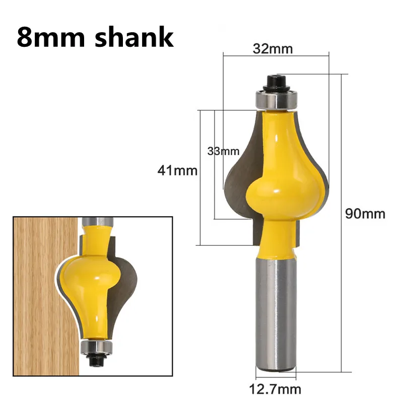 1PC 8mm Shank Tungsten Carbide Standard & Flute Line knife With Bearing Handrail Router Bit Tenon Cutter Tools For Woodworking
1PC 8mm Shank Tungsten Carbide Standard & Flute Line knife With Bearing Handrail Router Bit Tenon Cutter Tools For Woodworking