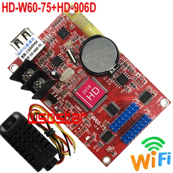 HD-W60-75+HD-906D Temperature & Humidity Sensor 640*64 2*HUB75 data interface Lintel RGB color P10 LED display WIFI control card
HD-W60-75+HD-906D Temperature & Humidity Sensor 640*64 2*HUB75 data interface Lintel RGB color P10 LED display WIFI control card