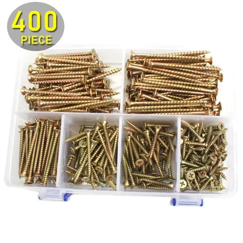 400pcs M4 Flat Wood Screw Exterior Assortment Kit Multi Size 20-70mm Length Carbon Steel Zinc Cover Fasten Tools
400pcs M4 Flat Wood Screw Exterior Assortment Kit Multi Size 20-70mm Length Carbon Steel Zinc Cover Fasten Tools