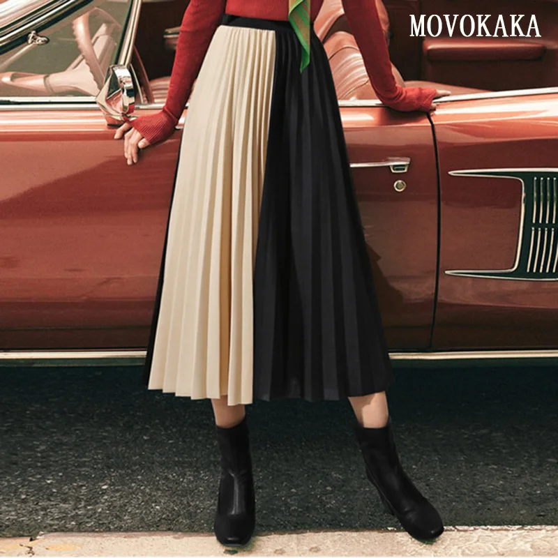 Hot Chiffon Pleated Skirt Long Skirts Womens High Waist Fashion Sexy Women's Skirt Patchwork Color Matching Elegant Skirts Women
Hot Chiffon Pleated Skirt Long Skirts Womens High Waist Fashion Sexy Women's Skirt Patchwork Color Matching Elegant Skirts Women