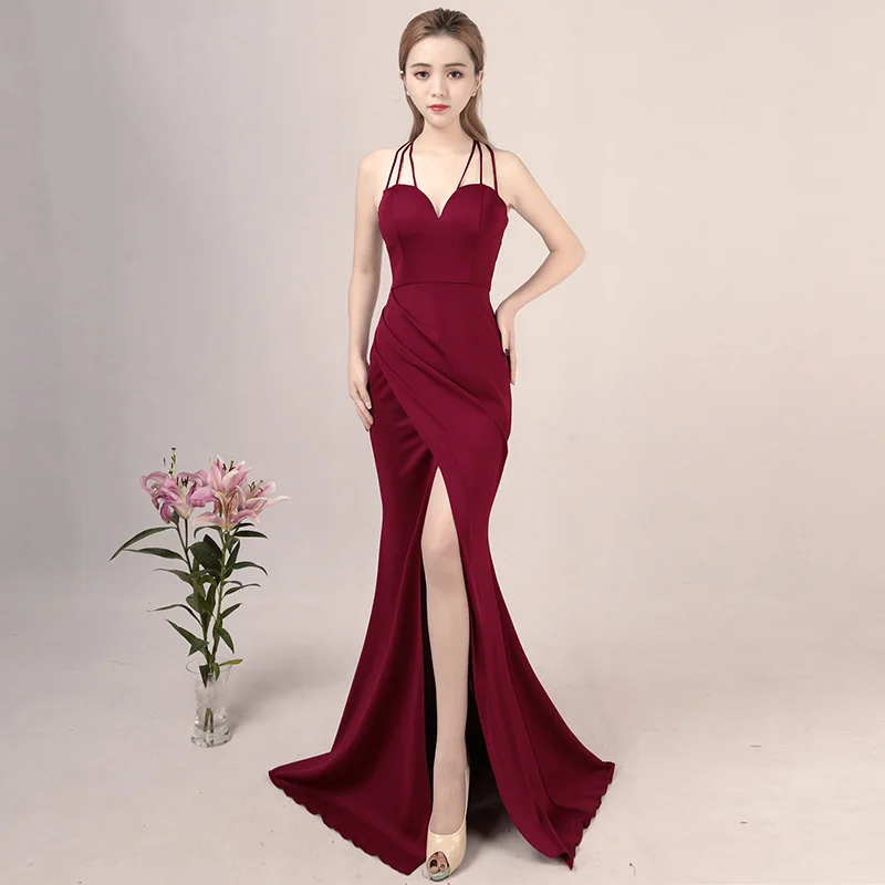 Wine Red Spaghetti Strap V Neck Open Split Floor Length Elegant Wedding Party Dress Women For Summer Hot Sexy Club Dresses 2018
Wine Red Spaghetti Strap V Neck Open Split Floor Length Elegant Wedding Party Dress Women For Summer Hot Sexy Club Dresses 2018