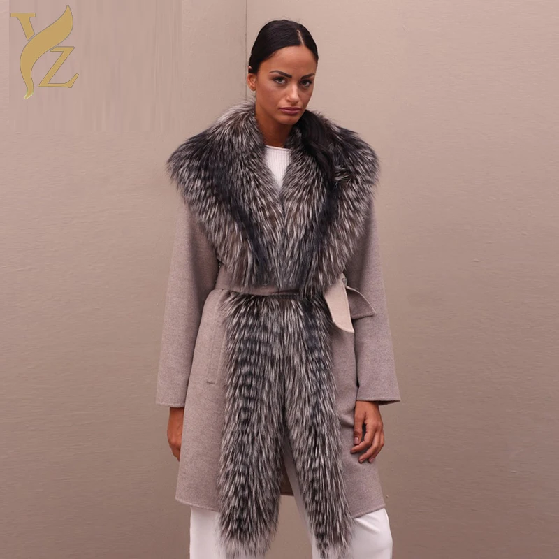 2018 New Design Real Fur Coat Nature Fox Furs Collar Silver Fox Fur Coat Woollen Cloth For Women Winter Outerwear Jacket
2018 New Design Real Fur Coat Nature Fox Furs Collar Silver Fox Fur Coat Woollen Cloth For Women Winter Outerwear Jacket