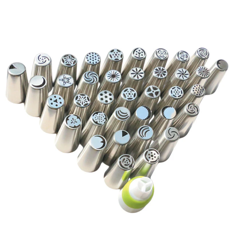 36pcs 1Coupler Stainless Steel Icing Piping Nozzles Tips Nozzle Pastry Tools Fondant Cake Decorating Tools Mold
36pcs 1Coupler Stainless Steel Icing Piping Nozzles Tips Nozzle Pastry Tools Fondant Cake Decorating Tools Mold