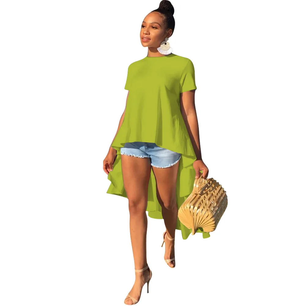 Joiekuno camisas blusas femininas elegante 2019 Summer Modis Solid Top Women O neck Fashion Forked tail Street T Shirt OY5329
Joiekuno camisas blusas femininas elegante 2019 Summer Modis Solid Top Women O neck Fashion Forked tail Street T Shirt OY5329