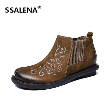 Women Spring Antumn Short Ankle Boots Female Genuine Leather Round Toe Shoes Ladies Floral Solid Breathable Flat Shoes AA60916
Women Spring Antumn Short Ankle Boots Female Genuine Leather Round Toe Shoes Ladies Floral Solid Breathable Flat Shoes AA60916