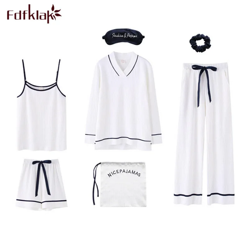 Fdfklak High-grade new pajamas women 7 piece pijama set women's sleepwear home clothes cotton pajama female nightwear pyjamas
Fdfklak High-grade new pajamas women 7 piece pijama set women's sleepwear home clothes cotton pajama female nightwear pyjamas