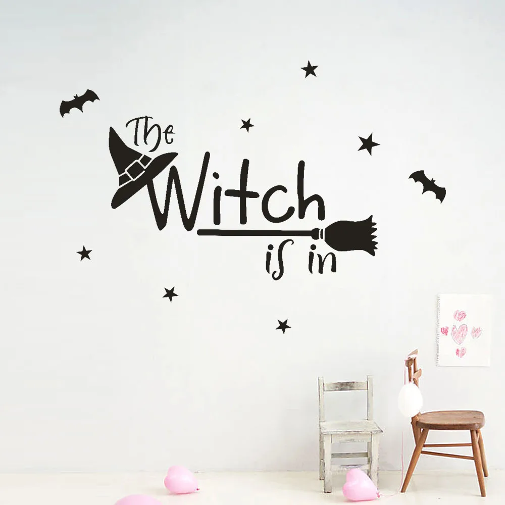 Happy Halloween Witch Bat Wall Sticker Window Home Decoration Decal Decor DIY Home Decorations Witch Black Letter Wall Sticker
Happy Halloween Witch Bat Wall Sticker Window Home Decoration Decal Decor DIY Home Decorations Witch Black Letter Wall Sticker