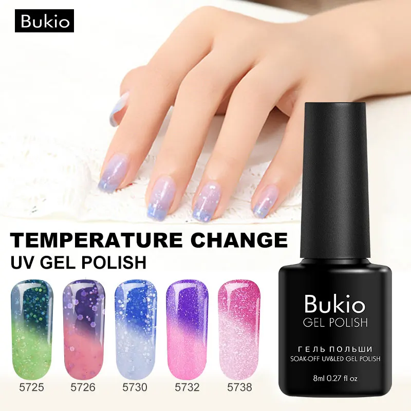 Bukio Finishing Coat for Nails Thermo Varnish Temperature Change UV Nail Gel Polish Semi Permanent Gel Paints for Nails Art
Bukio Finishing Coat for Nails Thermo Varnish Temperature Change UV Nail Gel Polish Semi Permanent Gel Paints for Nails Art