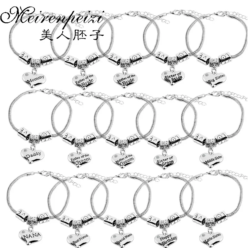 Wedding Gift For Mom Dad Bride Groom Bracelet Best Friend Sister Heart Rhinestone Charm Bracelets Heart Snake Chain Bangle
Wedding Gift For Mom Dad Bride Groom Bracelet Best Friend Sister Heart Rhinestone Charm Bracelets Heart Snake Chain Bangle