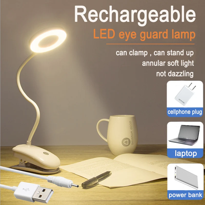 18650 LED Touch On/off Switch 3 Modes Clip Desk Lamp 7000K Eye Protection Reading Dimmer Rechargeable USB Led Table Lamps
18650 LED Touch On/off Switch 3 Modes Clip Desk Lamp 7000K Eye Protection Reading Dimmer Rechargeable USB Led Table Lamps