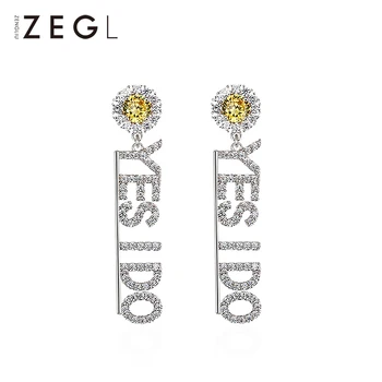 ZEGL female earrings alphabet crystal earrings sterling silver earrings earrings long earrings jewelry
ZEGL female earrings alphabet crystal earrings sterling silver earrings earrings long earrings jewelry