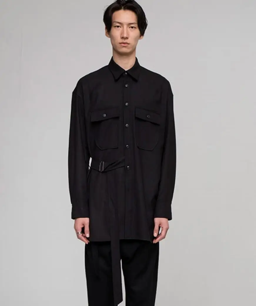 S-5XL 2019 New Men's clothing Hair Stylist personality fashion model Slim belt design Medium length Shirt coatplus size costumes
S-5XL 2019 New Men's clothing Hair Stylist personality fashion model Slim belt design Medium length Shirt coatplus size costumes