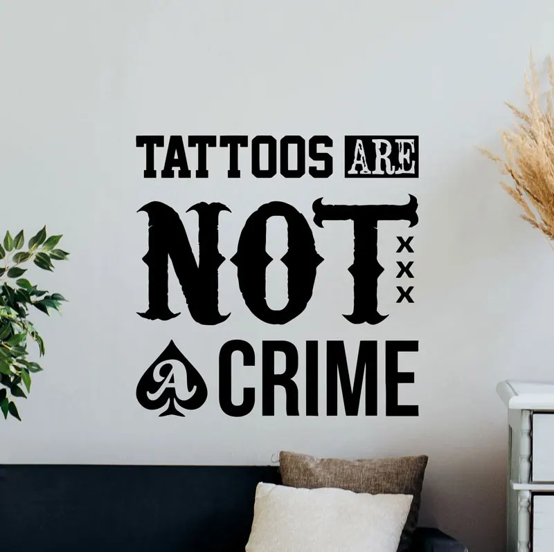 Tattoo is not a crime wall decal quote tattoo shop logo salon poster design window vinyl sticker mural decoration wall art WS10
Tattoo is not a crime wall decal quote tattoo shop logo salon poster design window vinyl sticker mural decoration wall art WS10