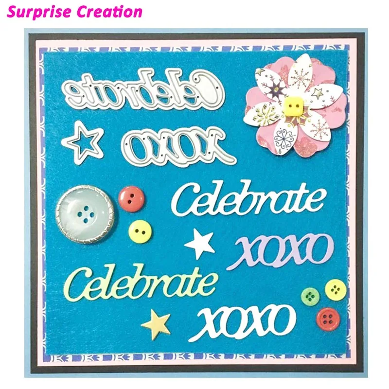 Surprise Creation Cutting dies Celebrate & xoxo Sentiment Text dies Scrapbook Craft Metal Dies Celebration DIY Stencil
Surprise Creation Cutting dies Celebrate & xoxo Sentiment Text dies Scrapbook Craft Metal Dies Celebration DIY Stencil