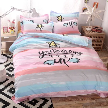 Sweet Pink Blue Stripe Soft Sanding 4Pcs Twin/Full/Queen/King Size Bed Quilt/Duvet/Doona Cover Set Sheet Shams Cartoon Girl Gift
Sweet Pink Blue Stripe Soft Sanding 4Pcs Twin/Full/Queen/King Size Bed Quilt/Duvet/Doona Cover Set Sheet Shams Cartoon Girl Gift